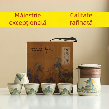 Set de ceai pentru drumeții în aer liber cu husă portabilă și logo imprimat – cadou de afaceri în cutie cadou