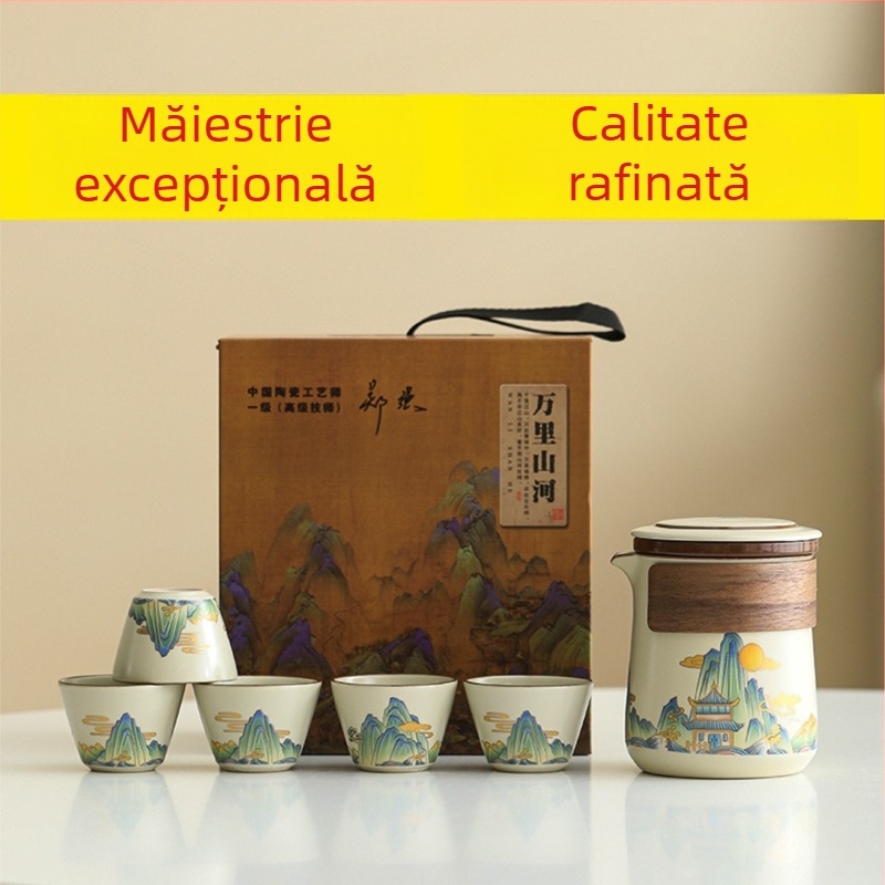 Set de ceai pentru drumeții în aer liber cu husă portabilă și logo imprimat – cadou de afaceri în cutie cadou