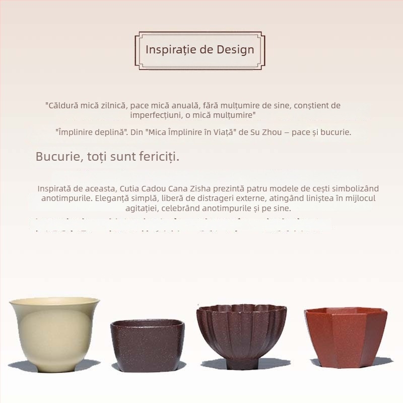 Set de ceai Yixing cu cutie cadou, căni din lut purpuriu lucrate manual, stil Kung Fu, design creativ