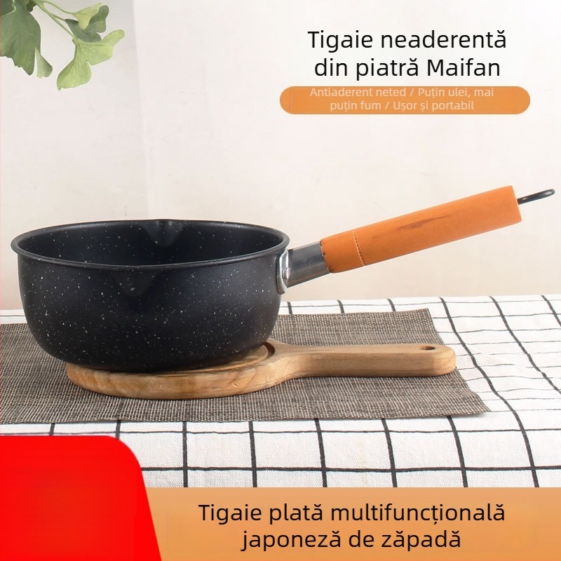 Oală Yukihira în stil japonez, antiaderentă, cu piatră Maifan, mică oală de supă pentru hrana bebelușilor
