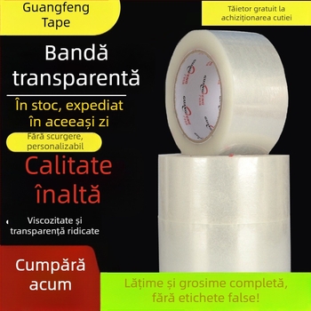 Bandă de ambalat transparentă, rolă mare pentru sigilare manuală