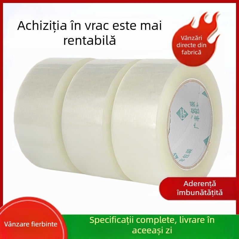 Bandă de ambalat transparentă, rolă mare pentru sigilare manuală