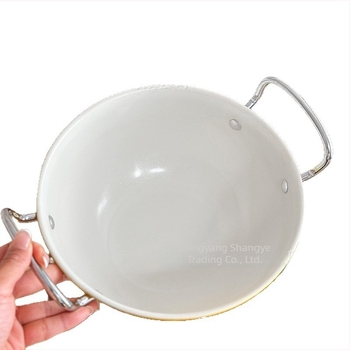 Set de 3 oale cu mâner dublu din fier forjat, diametre 18/22/24 cm, rezistent la temperaturi înalte, protecție împotriva arsurilor, vase de bucătărie pentru supă și tigaie