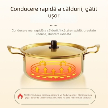 Oală pentru tăiței instant în stil coreean, 1 L, oală compactă pentru gătit acasă și supe cu tăiței