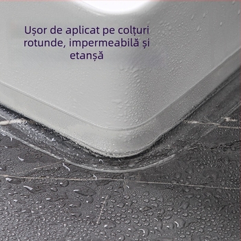 Bandă de etanșare anti-mucegai pentru rosturi în bucătărie și baie, PVC transparent cu adeziv acrilic, 3.8 cm x 3.2 m.