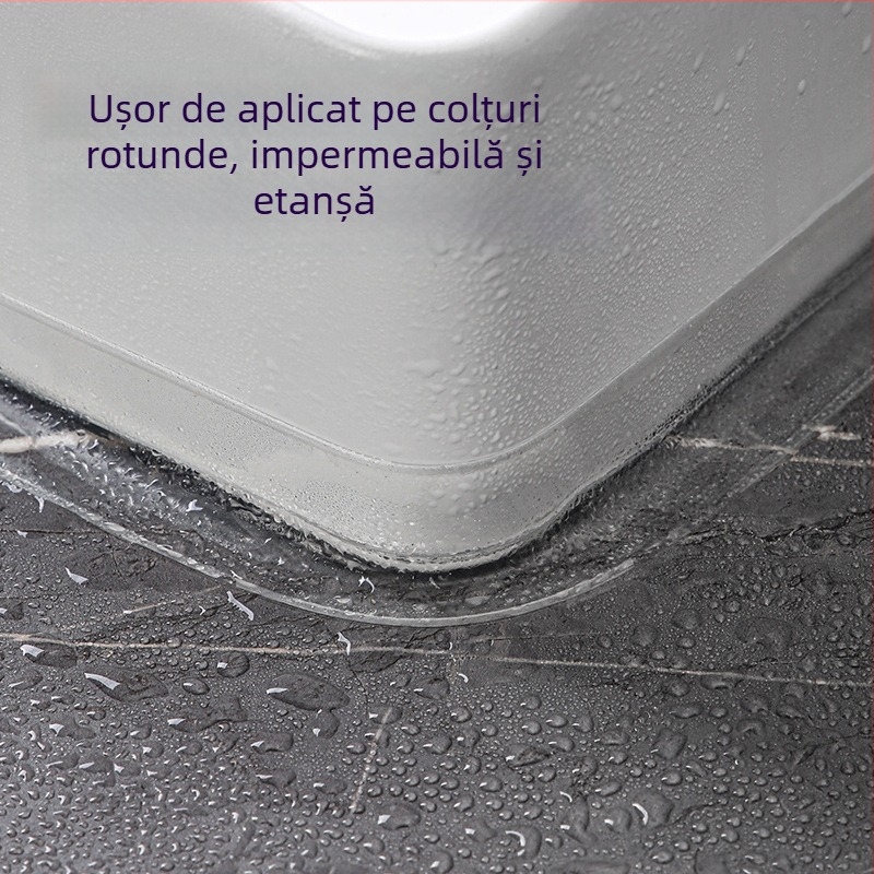Bandă de etanșare anti-mucegai pentru rosturi în bucătărie și baie, PVC transparent cu adeziv acrilic, 3.8 cm x 3.2 m.