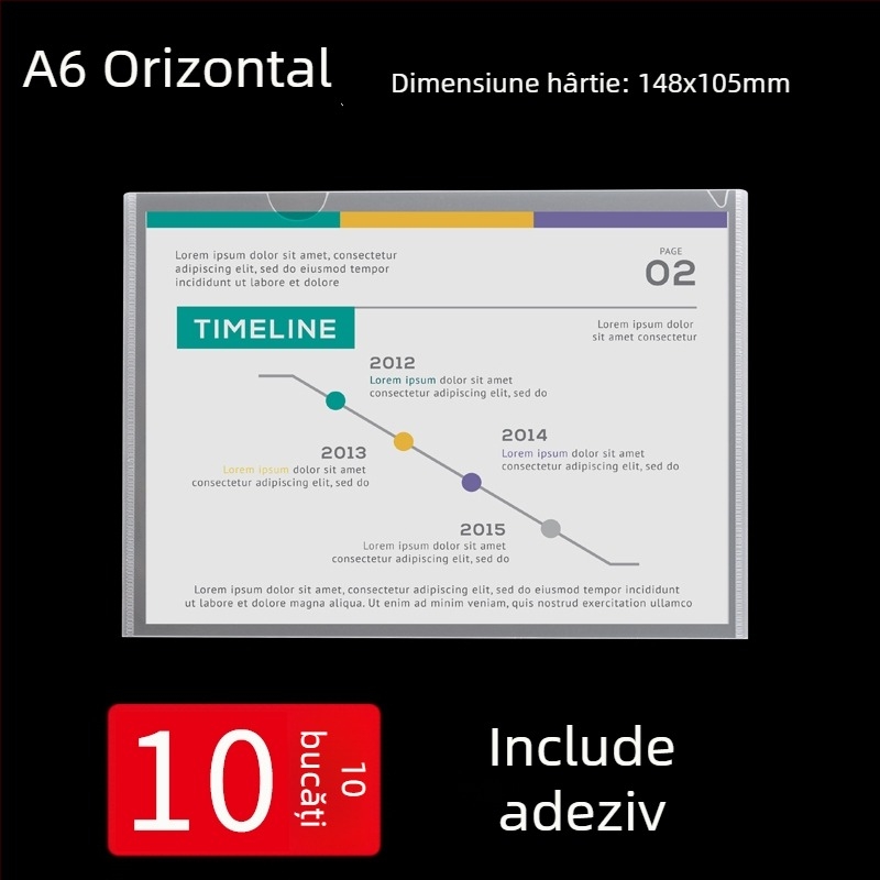 Ramă de afișaj pe perete A4 cu buzunare transparente pentru carduri și spațiu de inserare a documentelor