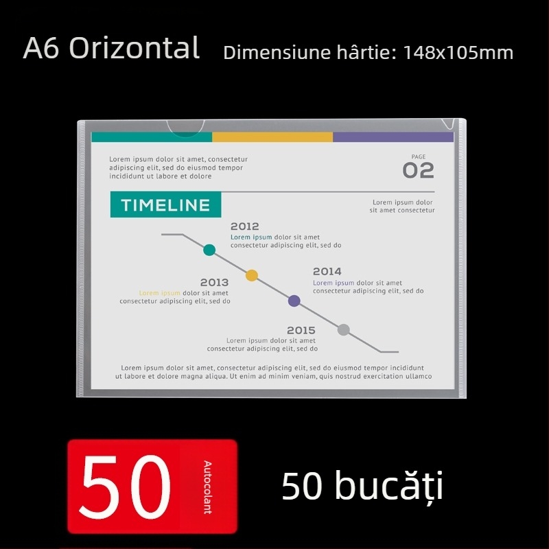 Ramă de afișaj pe perete A4 cu buzunare transparente pentru carduri și spațiu de inserare a documentelor