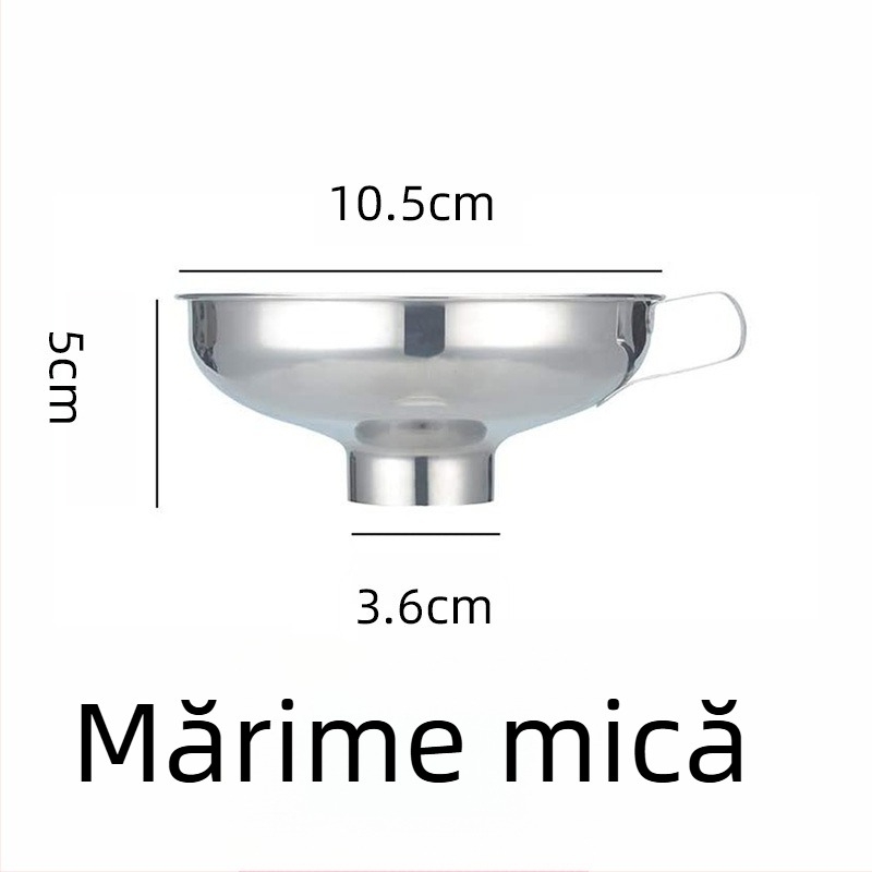 Funnel din oțel inoxidabil, gură lată, diametru mare, design îngroșat, pentru gemuri, sosuri, uleiuri și lichide, ustensilă de bucătărie multifuncțională
