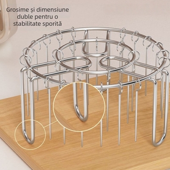 Suport pentru frigărui din oțel inox, grătar vertical pentru BBQ și cuptor cu aer pentru uz casnic