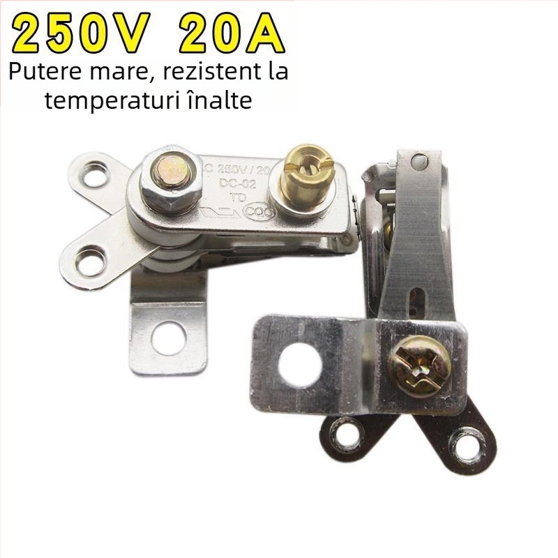 Termostat electric 20A pentru oală electrică, întrerupător de control al temperaturii cu contacte din cupru, limitator de temperatură, accesorii pentru tigaie electrică și oală de orez