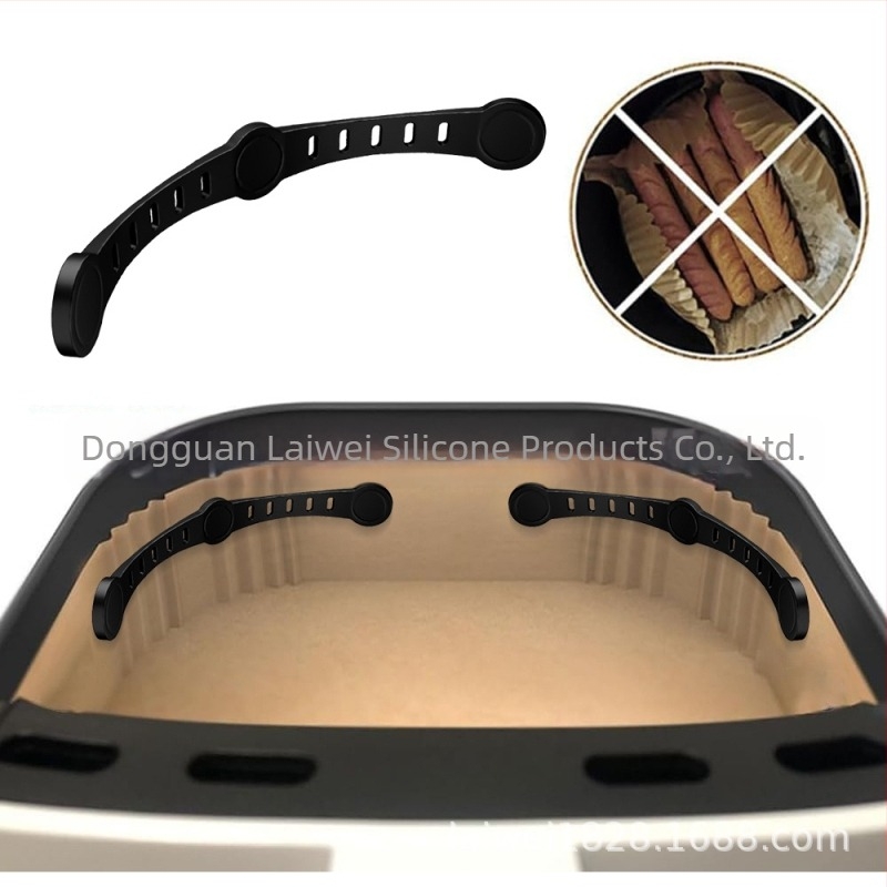 Suport de hârtie pentru friteuză cu aer, hârtie absorbantă pentru ulei, clemă de fixare din silicon rezistentă la temperaturi înalte, clemă magnetică din silicon