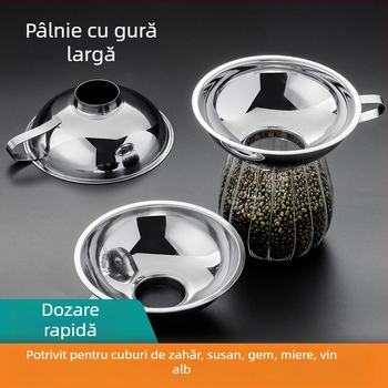 Cană de turnare cu gură largă, din oțel inoxidabil 304, diametru mare, alimentară pentru uz casnic, unealtă multifuncțională de umplere pentru uleiuri, sosuri și gemuri