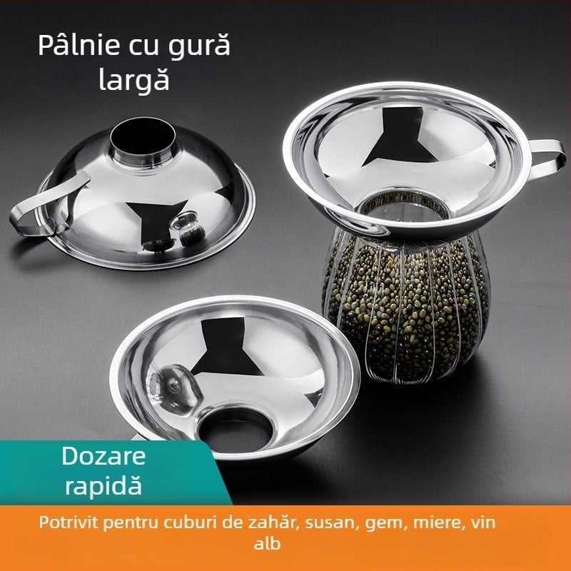 Cană de turnare cu gură largă, din oțel inoxidabil 304, diametru mare, alimentară pentru uz casnic, unealtă multifuncțională de umplere pentru uleiuri, sosuri și gemuri
