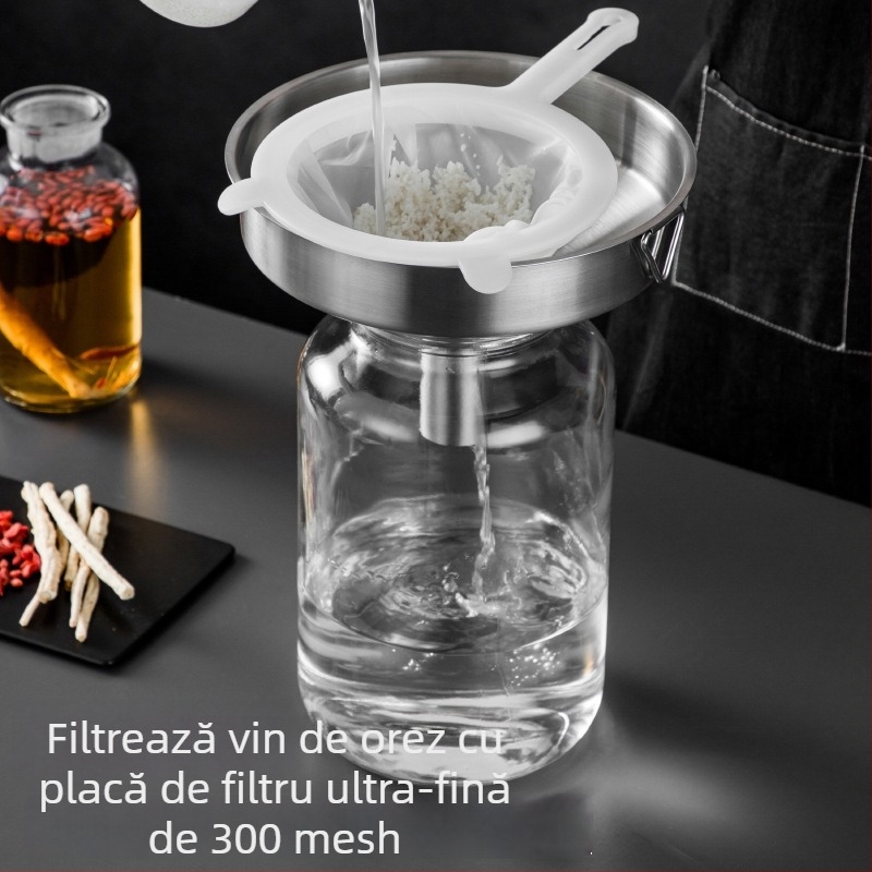 Cană de turnare cu gură largă, din oțel inoxidabil 304, diametru mare, alimentară pentru uz casnic, unealtă multifuncțională de umplere pentru uleiuri, sosuri și gemuri