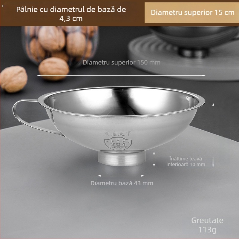 Cană de turnare cu gură largă, din oțel inoxidabil 304, diametru mare, alimentară pentru uz casnic, unealtă multifuncțională de umplere pentru uleiuri, sosuri și gemuri
