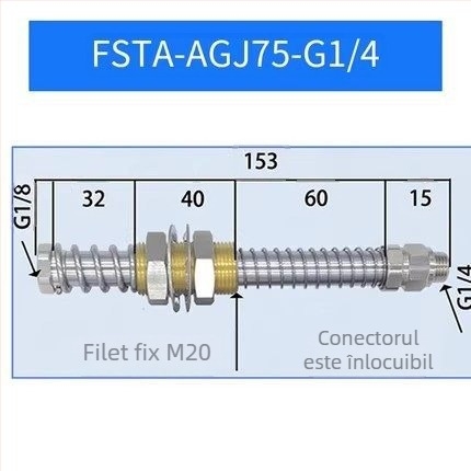 fste Set de cupe de vid și fitinguri rotative pentru componente pneumatice industriale și accesorii pentru brațe robotice