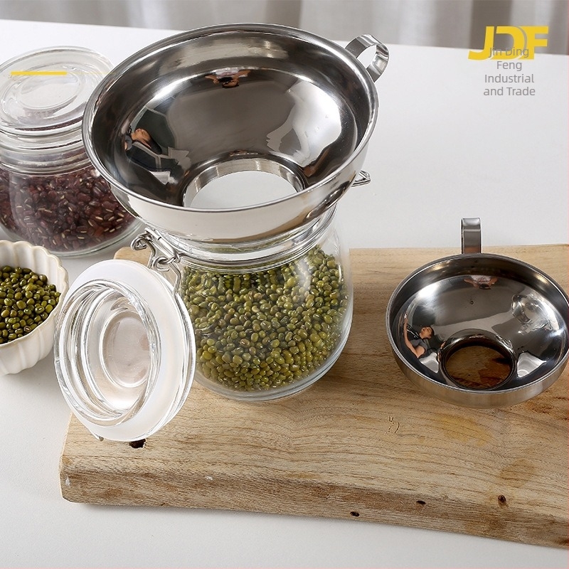 Pâlnie din oțel inoxidabil cu gură largă, bază îngroșată pentru dressing de salată, pâlnii de diametre mari și mici, unelte de bucătărie pentru turnarea uleiului