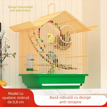 Cușcă de păsări mică pentru interior pentru papagali, păsări îndrăgostite, budgerigari, finci și alte păsări pentru reproducere și creștere