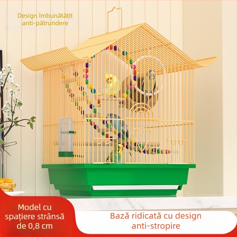Cușcă de păsări mică pentru interior pentru papagali, păsări îndrăgostite, budgerigari, finci și alte păsări pentru reproducere și creștere