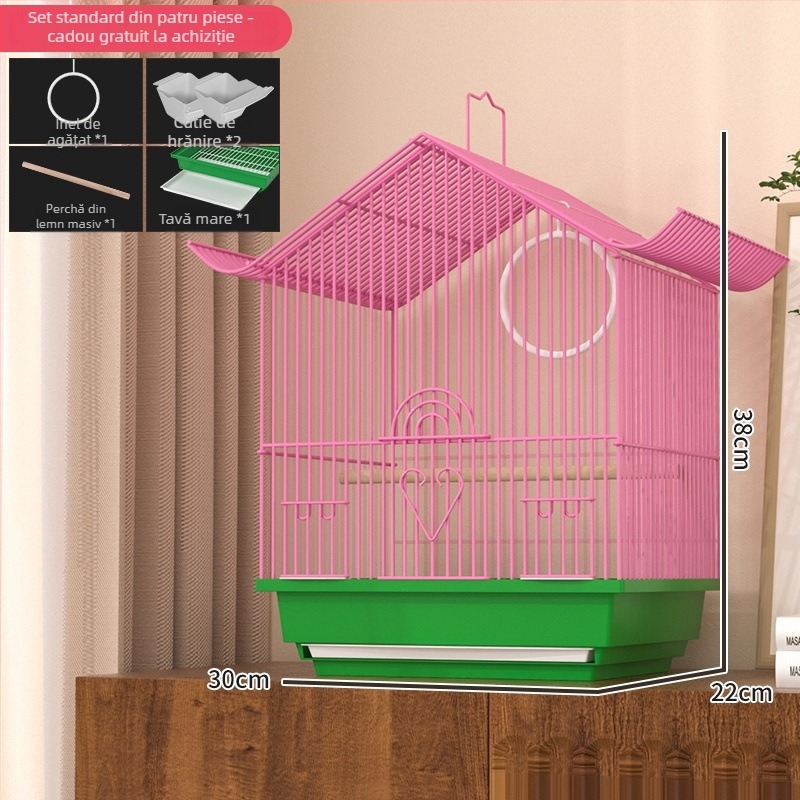 Cușcă de păsări mică pentru interior pentru papagali, păsări îndrăgostite, budgerigari, finci și alte păsări pentru reproducere și creștere