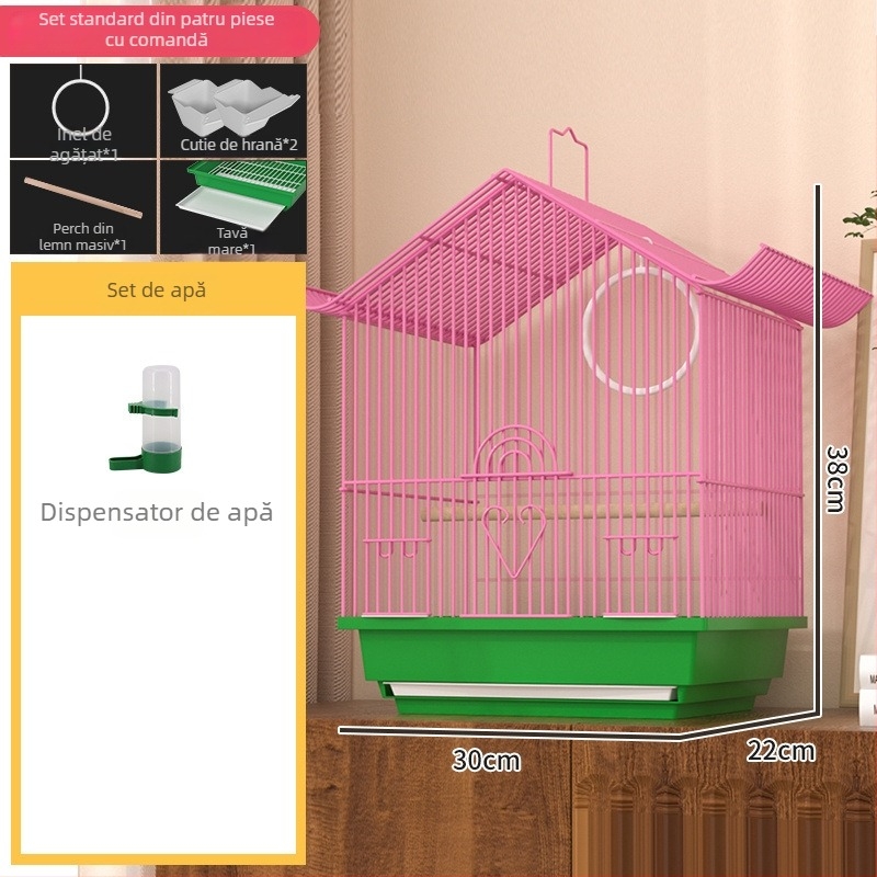 Cușcă de păsări mică pentru interior pentru papagali, păsări îndrăgostite, budgerigari, finci și alte păsări pentru reproducere și creștere