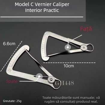 Brilliant Caliper interior din oțel inoxidabil, divizor și compas, instrument de măsură, riglă pentru diametrul intern 0–10 mm, măsurător triunghiular de grosime