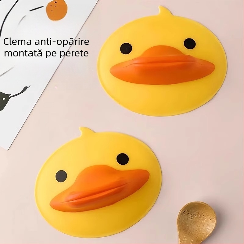 Mănuși din silicon rezistente la căldură, galbene, groase, antiderapante, cu clips pentru bol la microunde