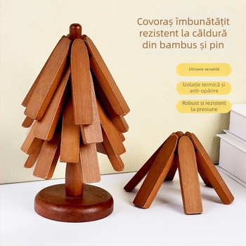Covoraș din bambus rezistent la căldură, stil nordic, pentru oale, cești și caserole, decor de birou