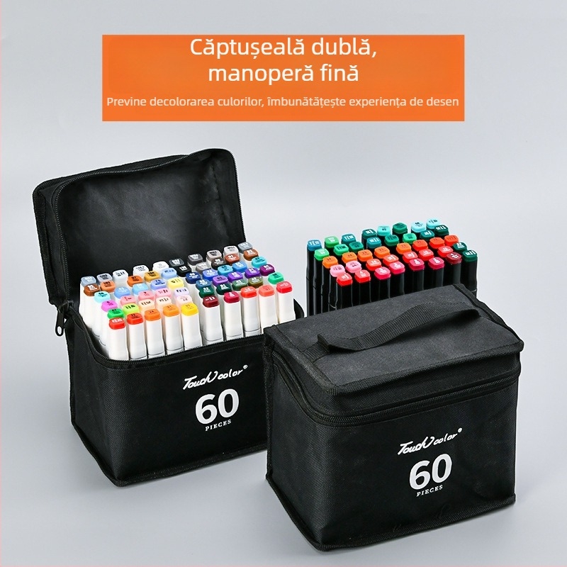 Etui din pânză pentru markeri, husă de depozitare portabilă, în stil rucsac, pentru markere (36/48/60/80 culori)