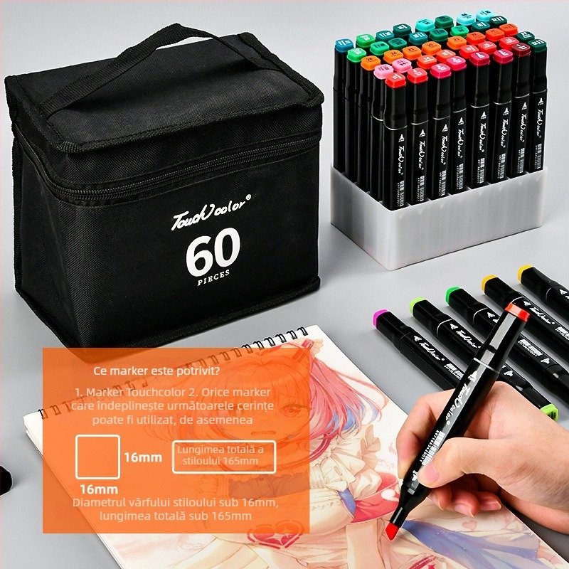 Etui din pânză pentru markeri, husă de depozitare portabilă, în stil rucsac, pentru markere (36/48/60/80 culori)