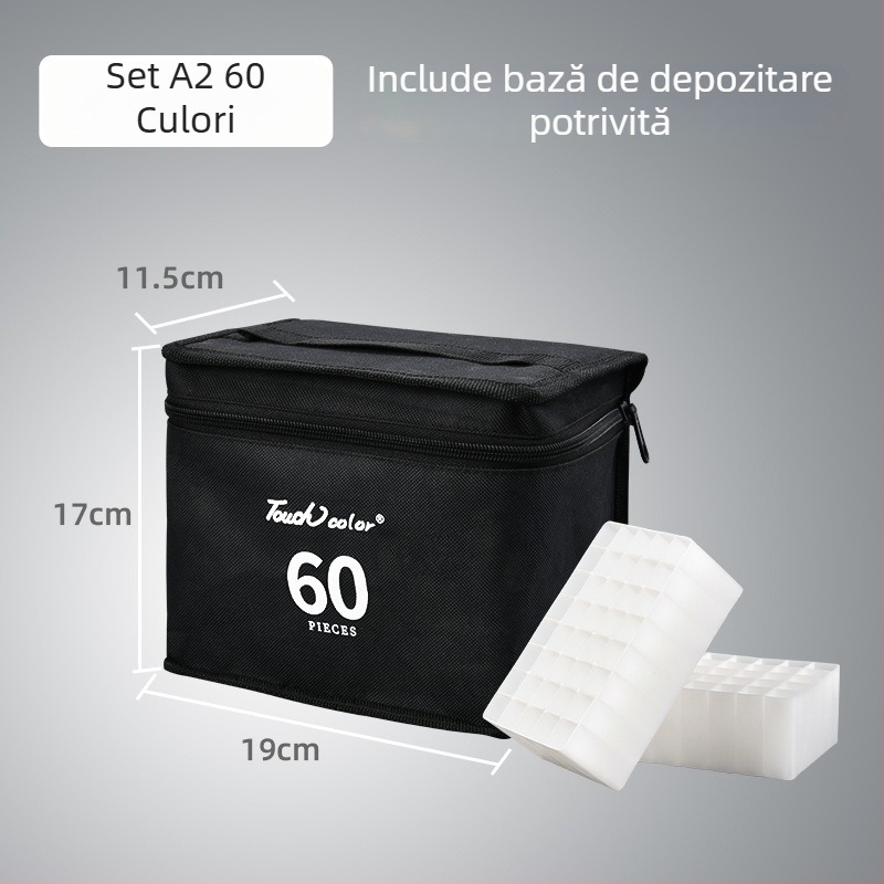 Etui din pânză pentru markeri, husă de depozitare portabilă, în stil rucsac, pentru markere (36/48/60/80 culori)