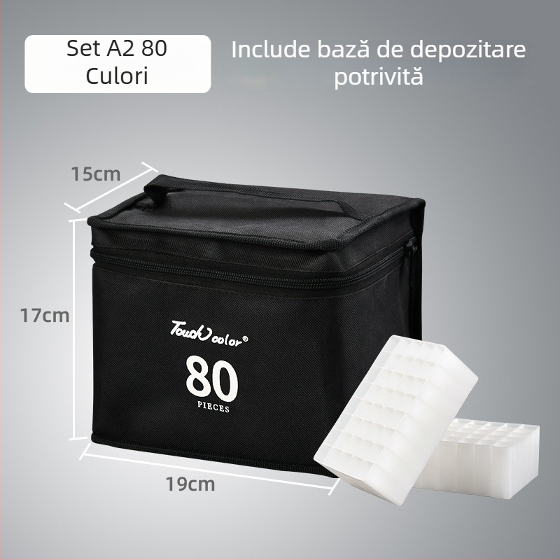 Etui din pânză pentru markeri, husă de depozitare portabilă, în stil rucsac, pentru markere (36/48/60/80 culori)