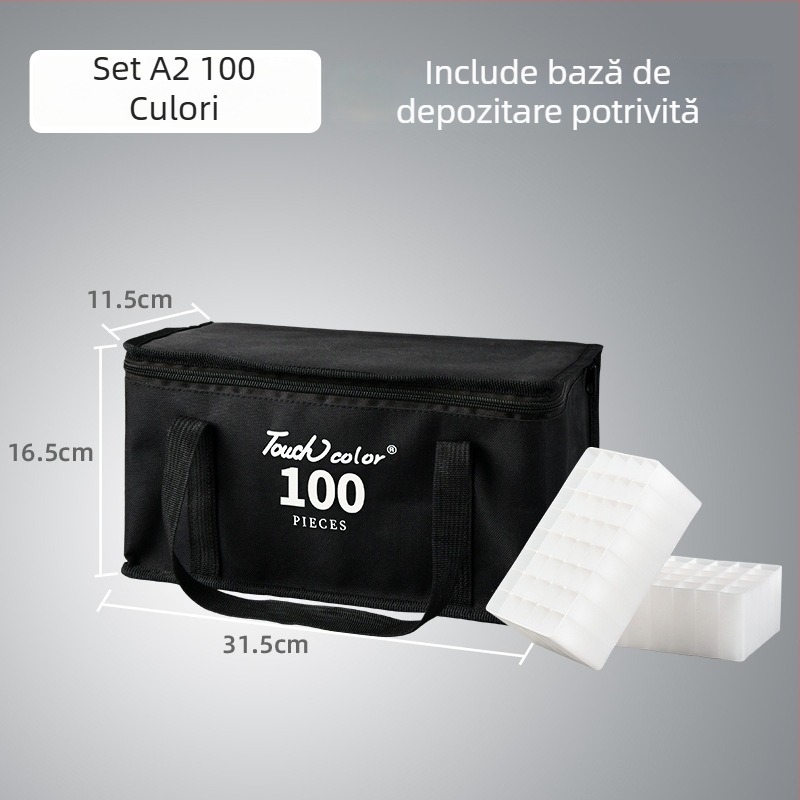 Etui din pânză pentru markeri, husă de depozitare portabilă, în stil rucsac, pentru markere (36/48/60/80 culori)