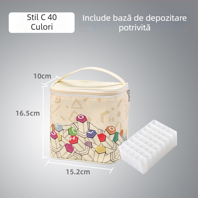 Etui din pânză pentru markeri, husă de depozitare portabilă, în stil rucsac, pentru markere (36/48/60/80 culori)