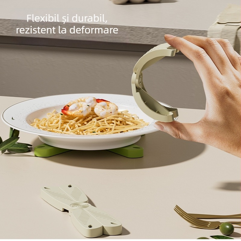 Covoraș din silicon pentru protecție termică a ceștilor și oalelor, pliabil și de agățat, antialunecare și rezistent la temperaturi înalte