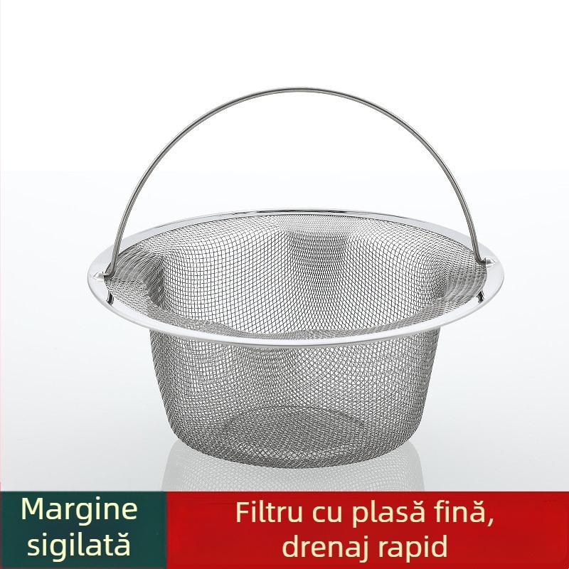 Filtru pentru chiuveta de bucătărie, din oțel inoxidabil, 14 cm, sită de drenaj