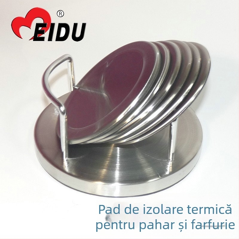 Set de 6 suporturi EVA cu mâner pentru cești și farfurii – suporturi antiderapante rotunde, izolație
