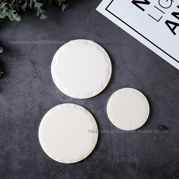 Suport ceramic pentru pahare cu absorbție de apă, ceramică albă neglazurată cu textură de piatră; covoraș izolant pentru oale și articole semi-finisate