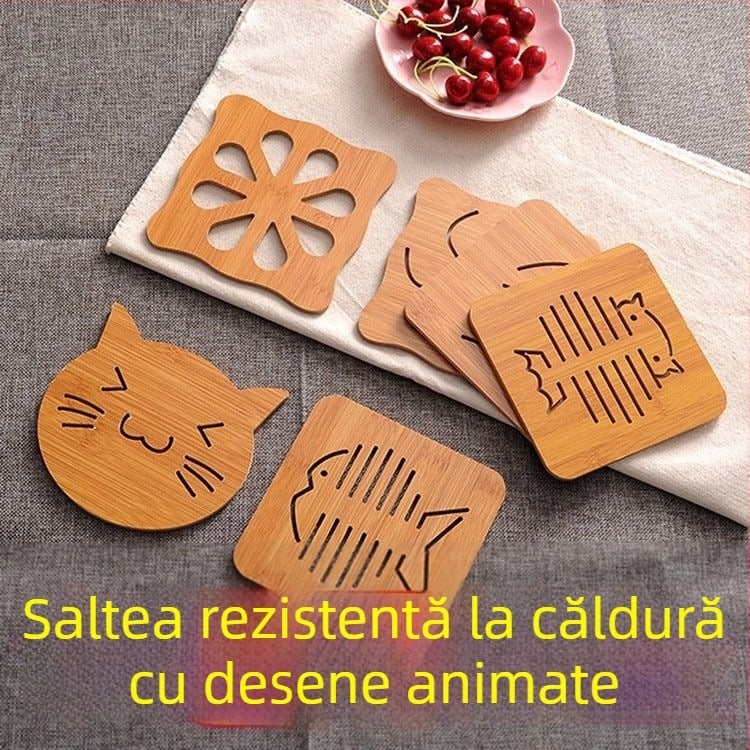 Covoraș izolant termic pentru bucătărie, anti-arzire, suport anti-alunecare pentru farfurii și boluri, rezistent la temperaturi înalte