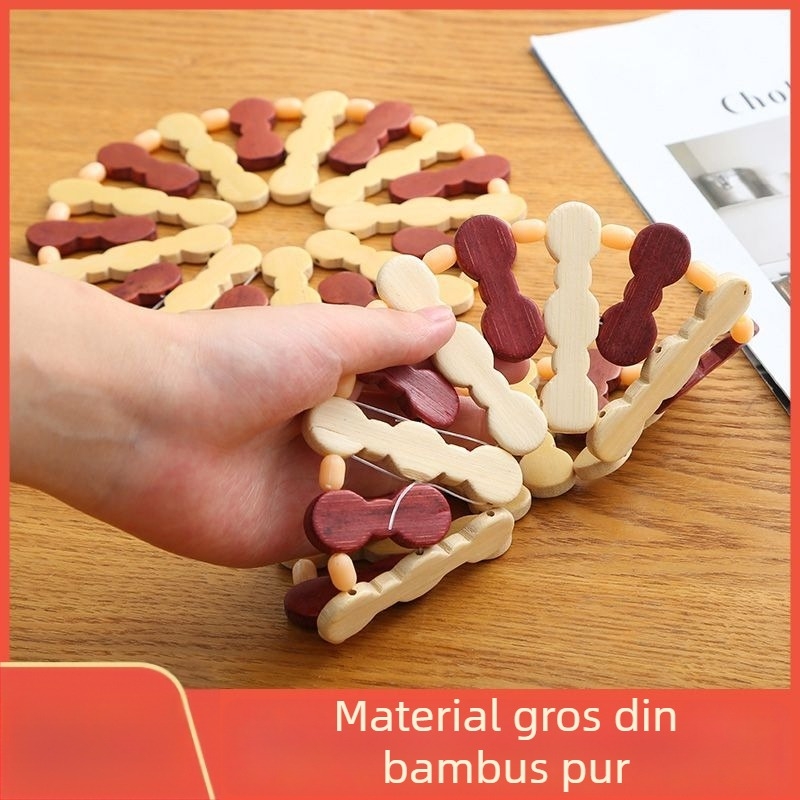 1/8 set suporturi din bambus pentru farfurii și vase, covoraș izolant pentru masă, uz casnic