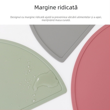 Covoraș semicerc din silicon, rezistent la temperatură, pentru farfurii, oale și pahare; protecție pentru masă