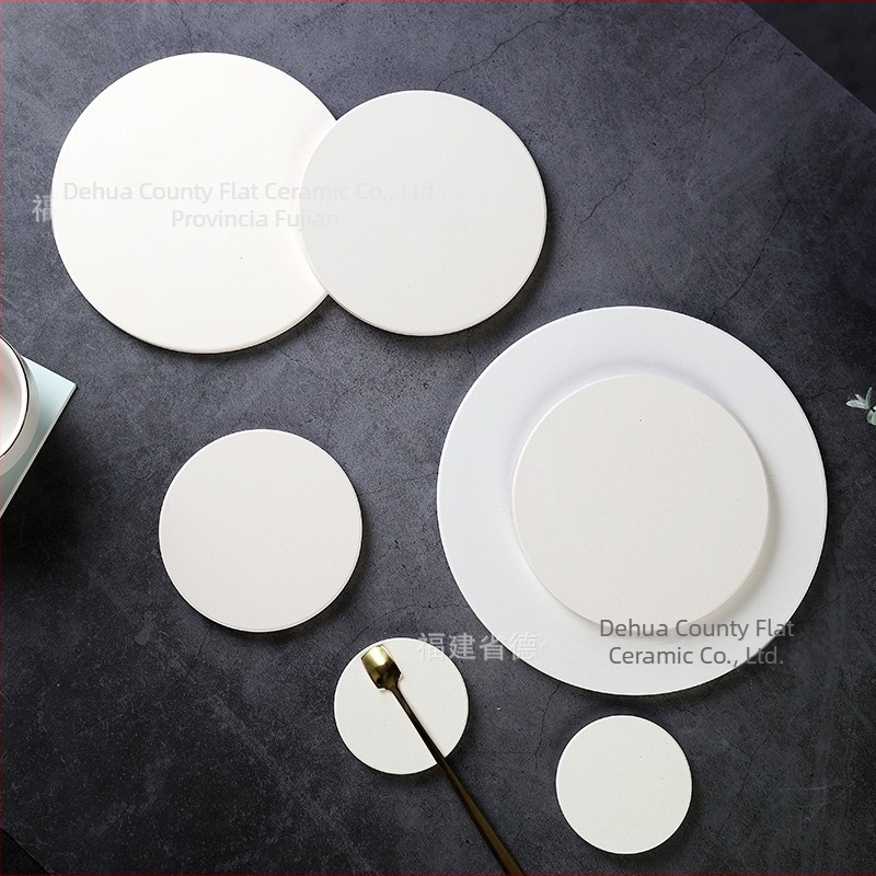 Suport ceramic rotund absorbant pentru ceașcă, placă termoizolantă, suport pentru oală și pandantiv – semifabricat