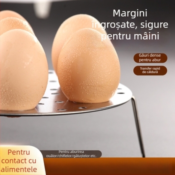 Raft pliabil din oțel inoxidabil pentru aburi – grătar circular multifuncțional pentru bucătărie