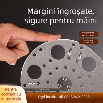 Raft pliabil din oțel inoxidabil pentru aburi – grătar circular multifuncțional pentru bucătărie
