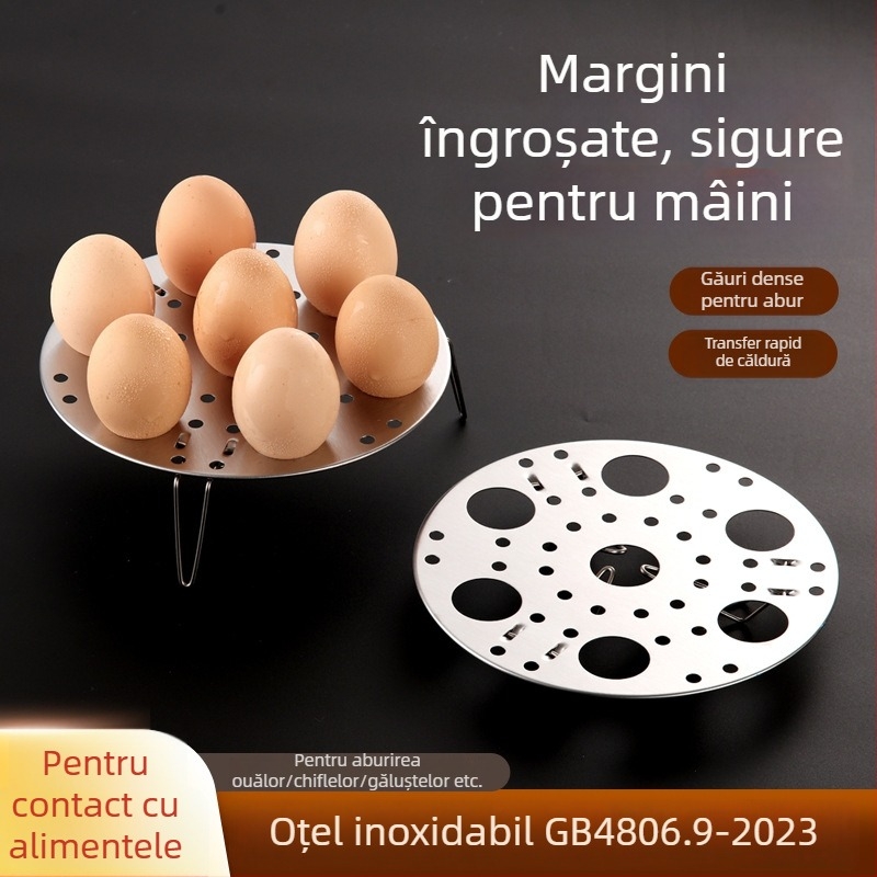 Raft pliabil din oțel inoxidabil pentru aburi – grătar circular multifuncțional pentru bucătărie