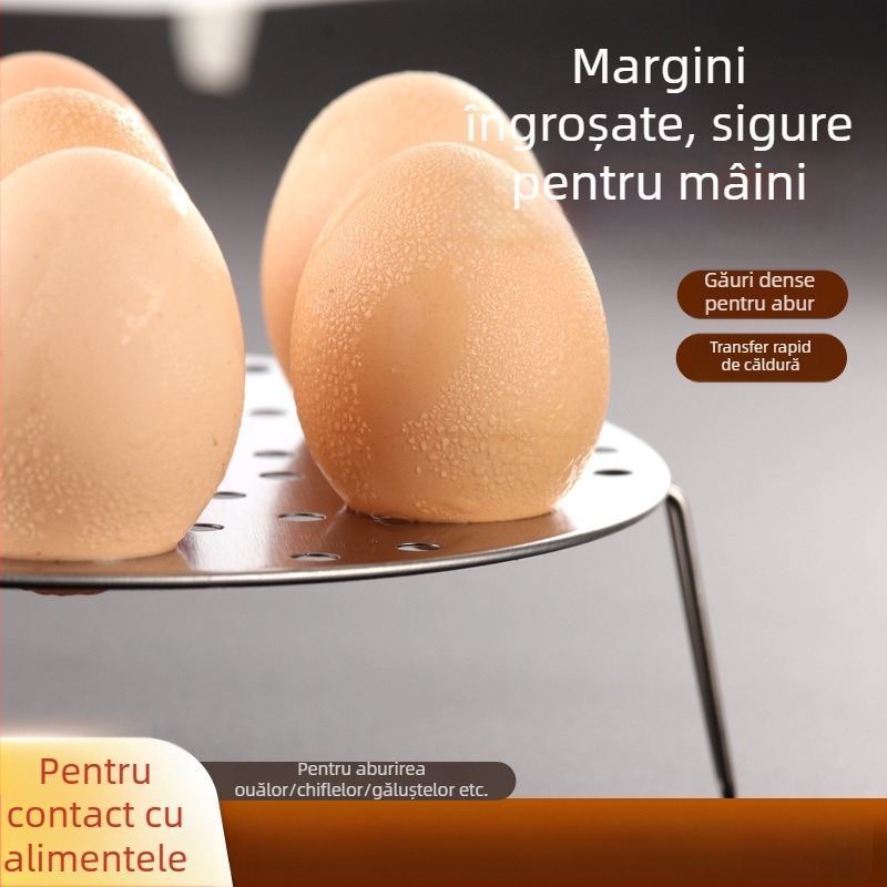 Raft pliabil din oțel inoxidabil pentru aburi – grătar circular multifuncțional pentru bucătărie