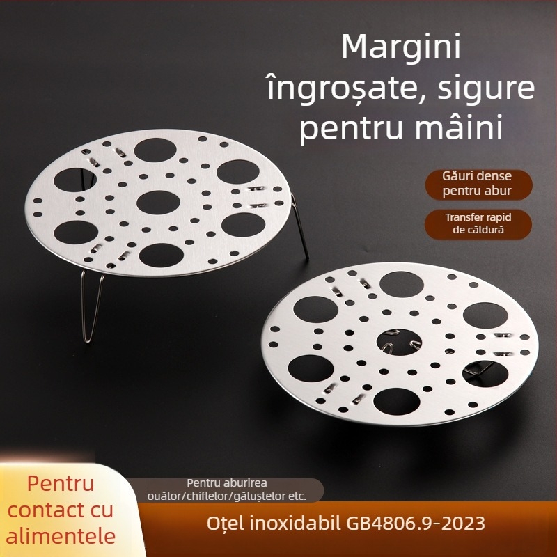 Raft pliabil din oțel inoxidabil pentru aburi – grătar circular multifuncțional pentru bucătărie