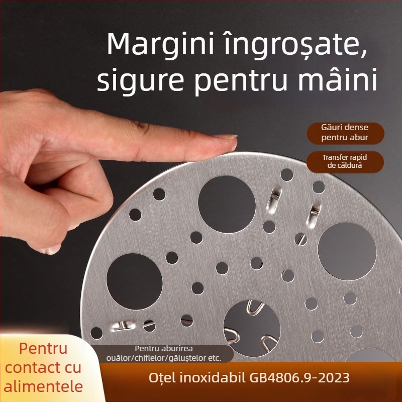 Raft pliabil din oțel inoxidabil pentru aburi – grătar circular multifuncțional pentru bucătărie