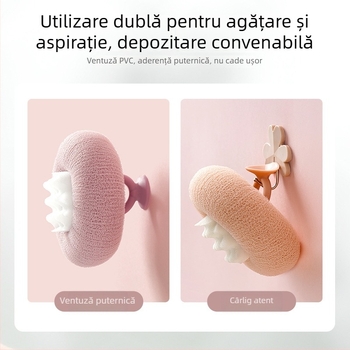 Set de baie Yuesijia cu ventuză în formă de floare de floarea-soarelui, minge de baie, prosop de baie, burete de masaj și mingea de baie spumoasă